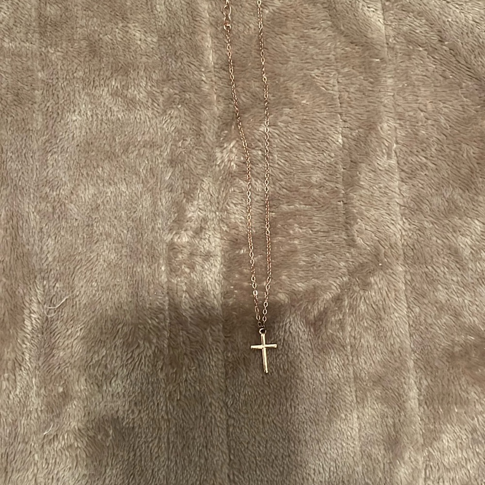 Pink cross necklace